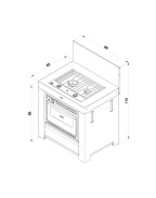 Cuisine d'extérieur MODULO PLAQUE DE CUISSON FOUR / NOIR INOX - ENO