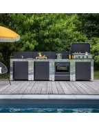 Cuisine d'extérieur MODULO PLAQUE DE CUISSON FOUR / NOIR INOX - ENO