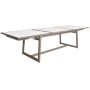 Table de jardin extensible SKAAL corten/blanc pour 12 personnes en céramique et DURATEK pour terrasse et extérieur