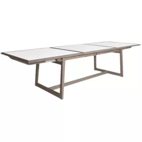 Table de jardin extensible SKAAL corten/blanc 210-310x105 cm / 12 places - LES JARDINS