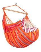 chaise hamac Kingsize DOMINGO LA SIESTA en tissu outdoor avec barre en bambou et rotation 360°