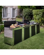 Cuisine d'extérieur MODULO PLAN DE TRAVAIL 80cm / NOIR INOX - ENO