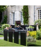 Cuisine d'extérieur MODULO PLAN DE TRAVAIL 80cm / NOIR INOX - ENO
