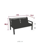 Canapé de jardin SOMERSET 122 x 62 cm / 2 places - FERMOB