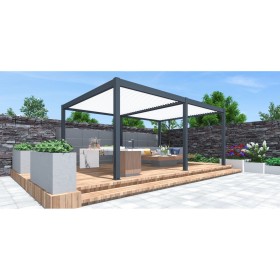 Pergola bioclimatique autoportée ZÉPHIR motorisée 6 x 4 m - PROLOISIRS