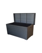 Coffre de rangement jardin en résine tressée HAVANA PROLOISIRS avec structure aluminium