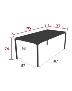 Table de jardin 195x95 cm CALVI / 10 places - FERMOB