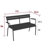 Banc de jardin 131 x 55.5 cm LUXEMBOURG / 2 places - FERMOB