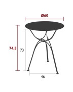 Table de jardin Ø60 cm AIRLOOP - FERMOB