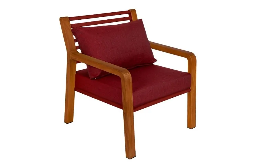 Fauteuil bas en teck et aluminium avec coussins SOMERSET de FERMOB