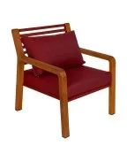 Fauteuil bas en teck et aluminium avec coussins SOMERSET de FERMOB