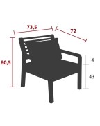 Fauteuil bas en teck et aluminium avec coussins SOMERSET de FERMOB