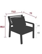 Fauteuil bas en teck et aluminium avec coussins SOMERSET de FERMOB