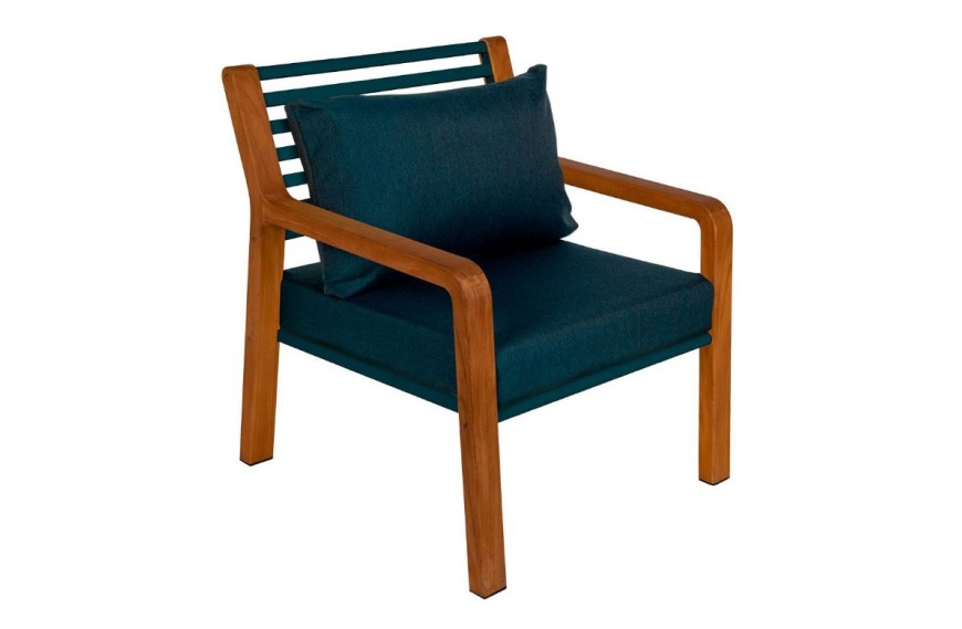 Fauteuil bas en teck et aluminium avec coussins SOMERSET de FERMOB