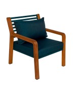 Fauteuil bas en teck et aluminium avec coussins SOMERSET de FERMOB