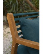 Fauteuil bas en teck et aluminium avec coussins SOMERSET de FERMOB