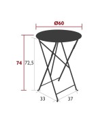 Table pliante de jardin Ø60 cm BISTRO / 2 places - FERMOB