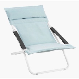 Transat Lafuma Bayanne blanc kaolin avec matelas Hedona pour jardin et terrasse