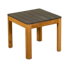Table basse de jardin TEKURA en teck et HPL ardoise LES JARDINS
