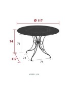 Table de jardin ronde 1900 Ø117 cm / 8 places - FERMOB