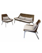 Salon bas de jardin COMO 4 places OCEO avec coussins déhoussables et structure aluminium