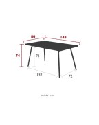 Table de jardin 143x80 cm LUXEMBOURG / 6 places - FERMOB