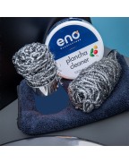 Coffret de nettoyage pour plancha ENO avec support boule inox, Plancha Cleaner et chiffon microfibre