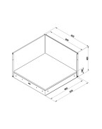 Plateau d’angle noir et inox ENO pour cuisine d’extérieur MODULO