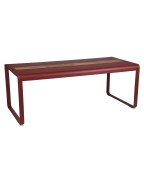 Table de jardin avec rangement 196x90 cm BELLEVIE / 8 places - FERMOB