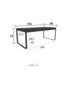 Table de jardin avec rangement 196x90 cm BELLEVIE / 8 places - FERMOB