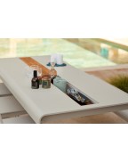 Table de jardin avec rangement 196x90 cm BELLEVIE / 8 places - FERMOB