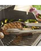 pince barbecue Weber en acier inoxydable pour manipulation précise des aliments