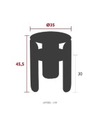 Table d'appoint BEBOP Ø35 x H45,5 cm - FERMOB