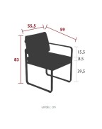 Fauteuil de jardin coussin GRISE FLANELLE BELLEVIE  - FERMOB