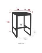 Table haute de jardin 74x80 cm / 2 places - FERMOB