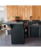 Comptoir pour cuisine extérieure MODULO 80 cm noir ENO en acier galvanisé thermolaqué, résistant aux intempéries et aux UV