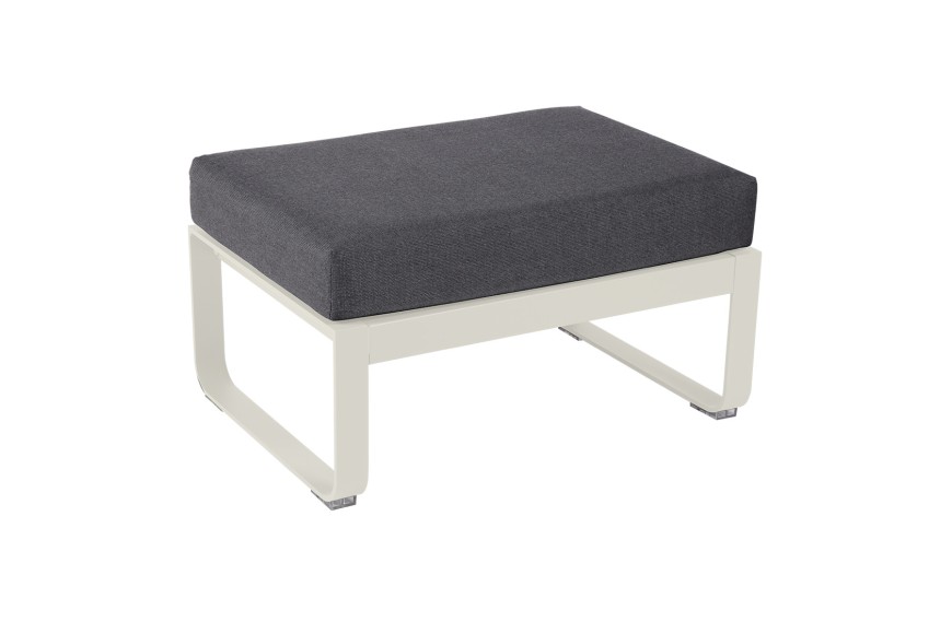 Pouf de jardin coussin GRIS GRAPHITE 74x53 cm BELLEVIE - FERMOB
