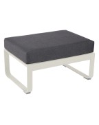 Pouf de jardin coussin GRIS GRAPHITE 74x53 cm BELLEVIE - FERMOB