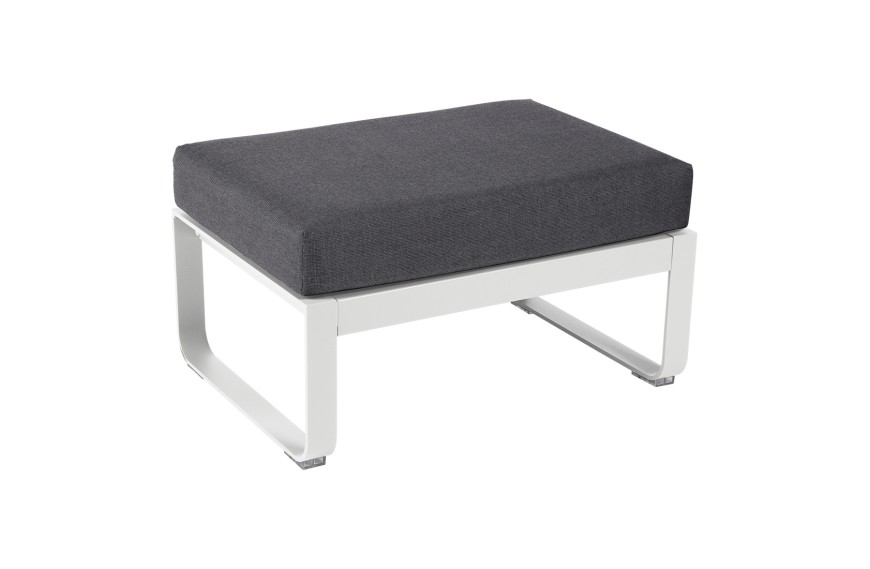 Pouf de jardin coussin GRIS GRAPHITE 74x53 cm BELLEVIE - FERMOB