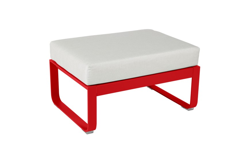 Pouf de jardin coussin BLANC GRISÉ 74 x 53 cm BELLEVIE - FERMOB