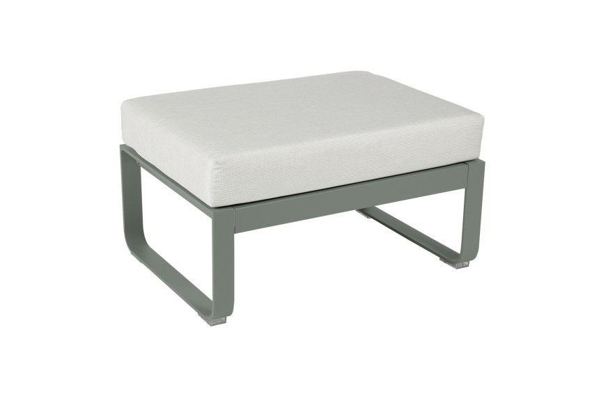 Pouf de jardin coussin BLANC GRISÉ 74 x 53 cm BELLEVIE - FERMOB