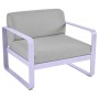 Fauteuil bas de jardin coussins GRIS FLANELLE BELLEVIE / 1 place - FERMOB