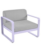 Fauteuil bas de jardin coussins GRIS FLANELLE BELLEVIE / 1 place - FERMOB