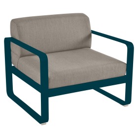 Fauteuil bas de jardin coussins TAUPE GRISÉ BELLEVIE / 1 place - FERMOB