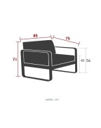Fauteuil bas de jardin coussins TAUPE GRISÉ BELLEVIE / 1 place - FERMOB
