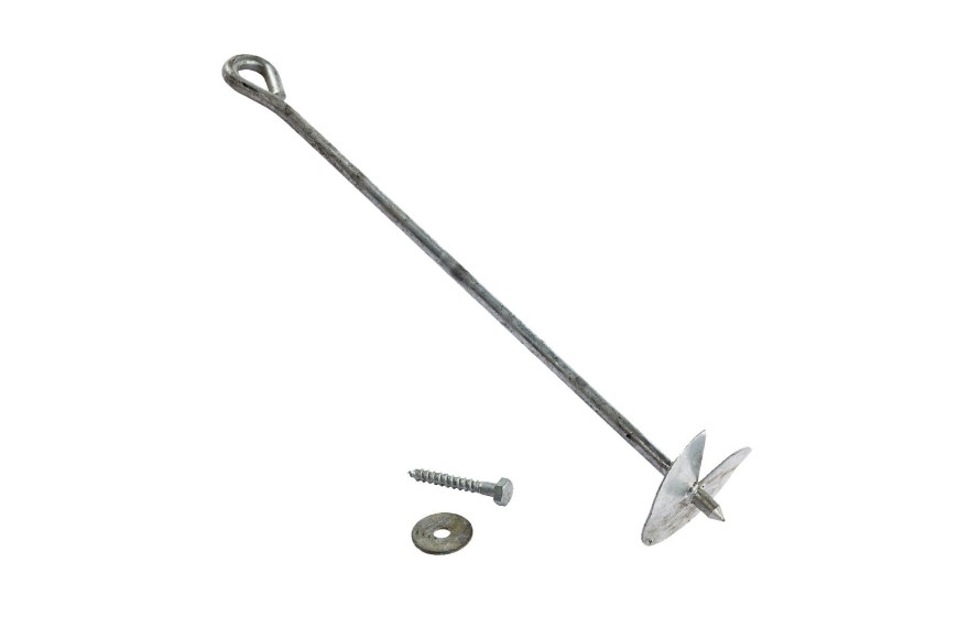 Ancrage à visser pour balançoire KBT en acier galvanisé avec plaque coupante et quincaillerie incluse