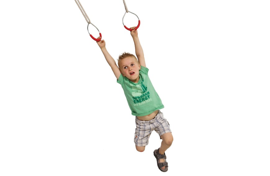 Lot de 2 anneaux de gymnastique en métal pour balançoire - KBT