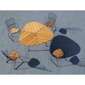 Salon de jardin table LEAF avec 4 chaises PAON / 4 places - HOUE