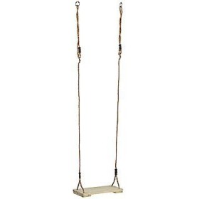 Balançoire en pin traité KBT avec cordes chanvre synthétique et fixations acier galvanisé pour portique enfants