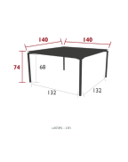 Table de jardin 140x140 cm CALVI / 8 places - FERMOB